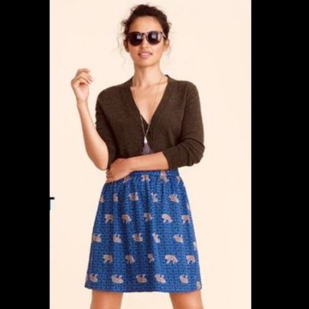 J Crew Tiger A-Line Skirt
